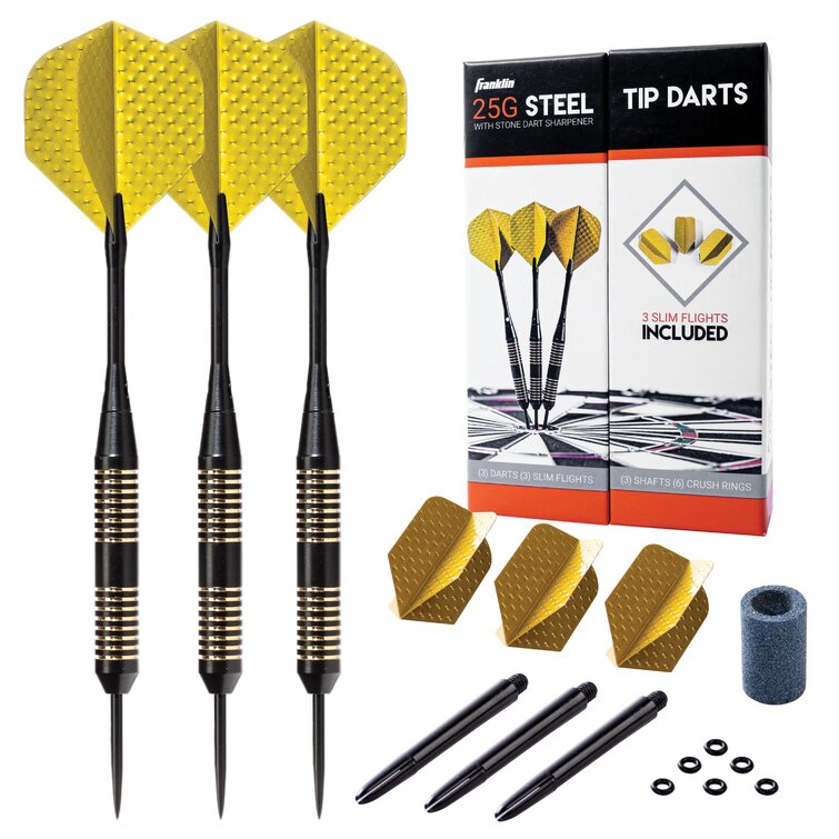 New Yellow Standard Darts Flights 3 Sets of 3 Soft or Steel Tips Shafts Cases 