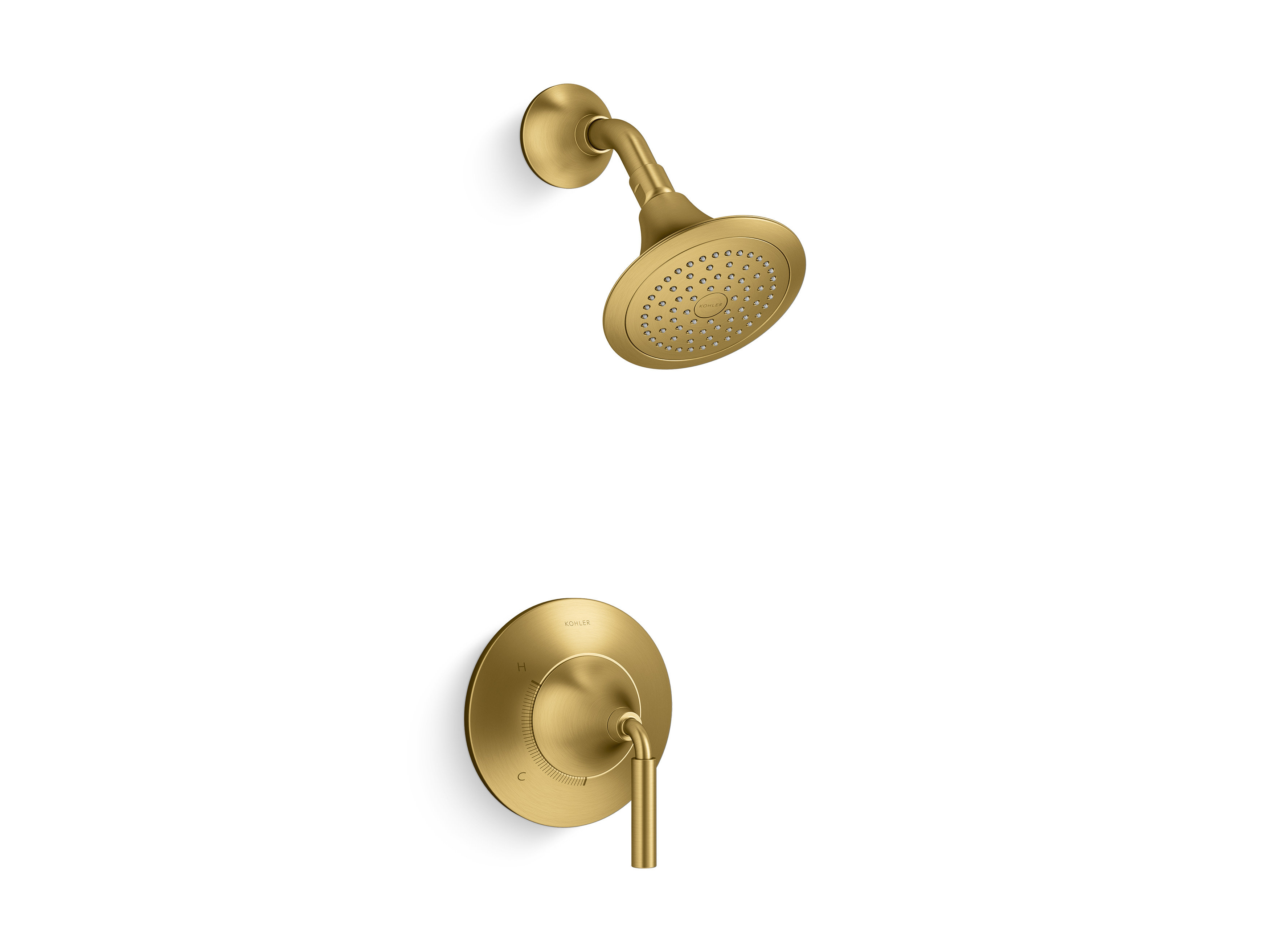 KOHLER Tone Duscharmatur-Set – Druckausgleichend, Gebürstetes Nickel, 1,75 GPM, Mit Duschkopf