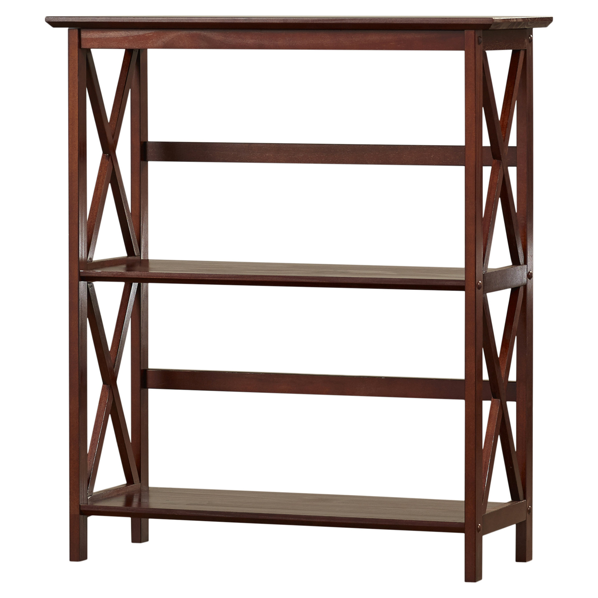 Ebern Designs Kettner 34'' H x 29.5'' W Solid Wood Etagere Bookcase