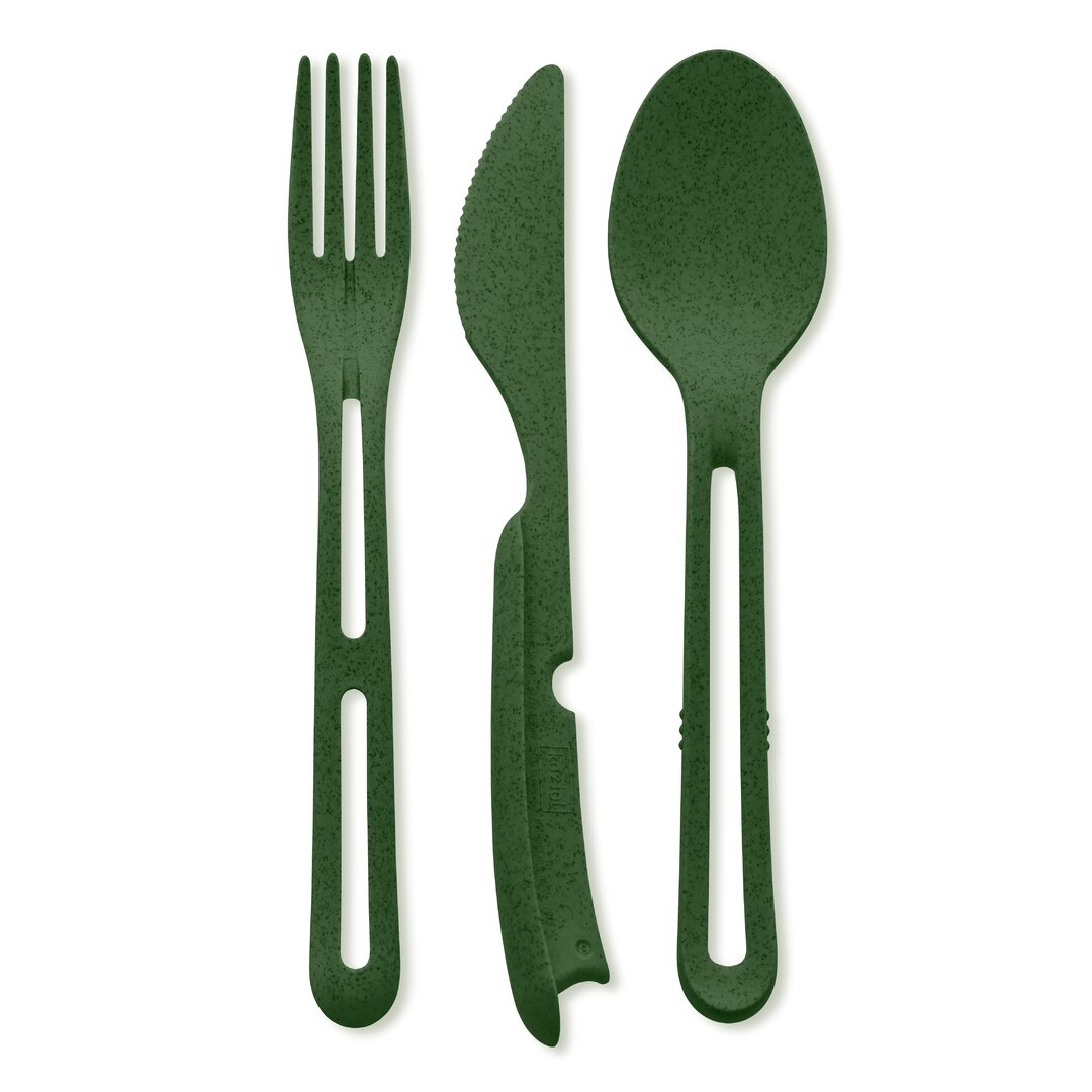 Klikk 3 Piece Cutlery Set, Service for 1 green