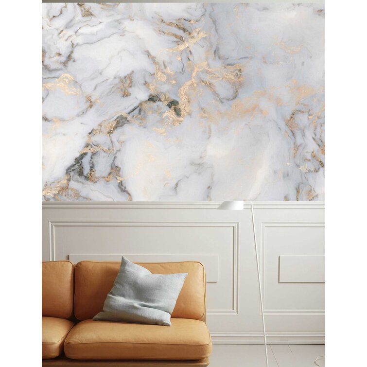 Everly Quinn Lemoore Peel & Stick Marble Wallpaper & Reviews | Wayfair