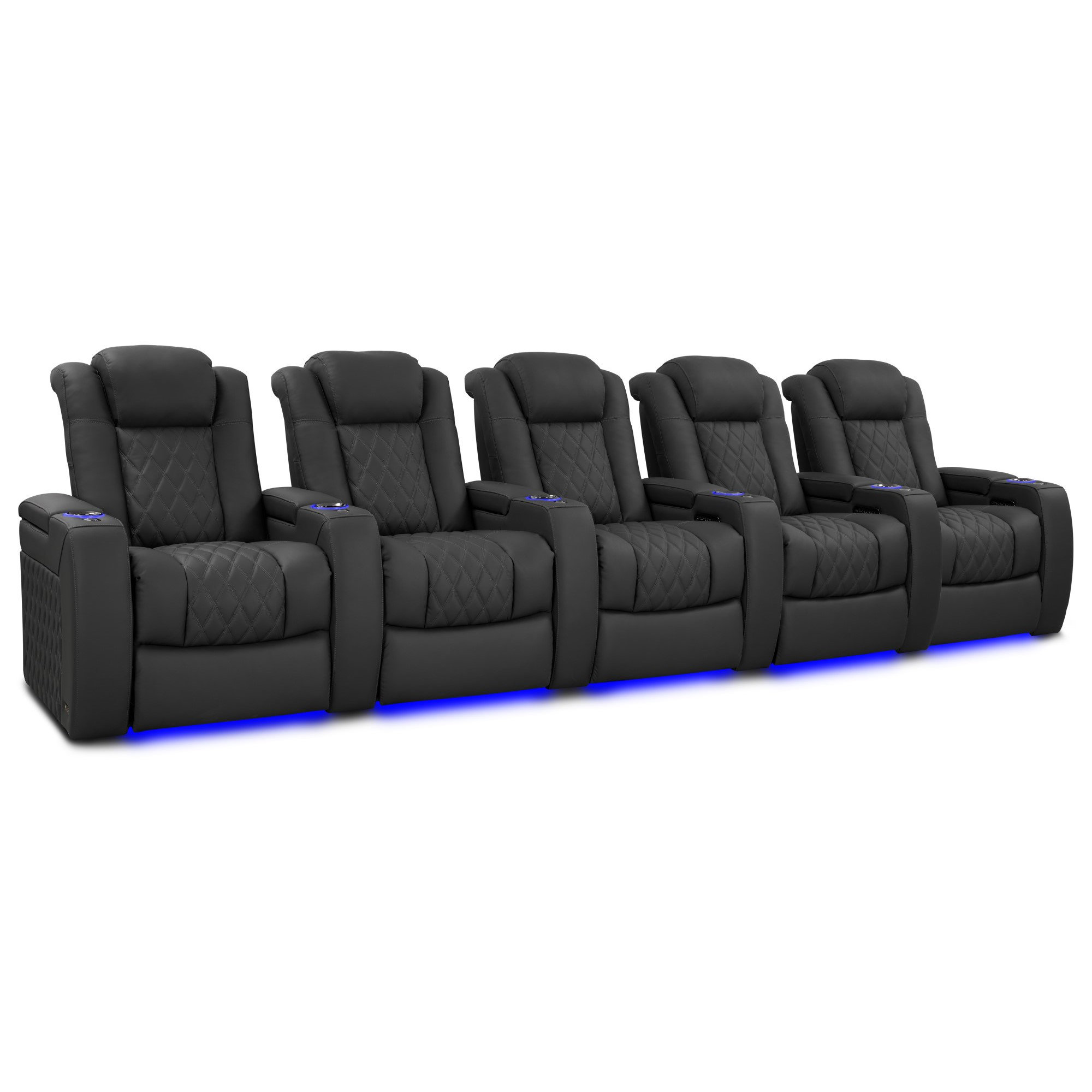 Valencia Theater Seating 167.25'' Wide Genuine Leather Home Theater ...