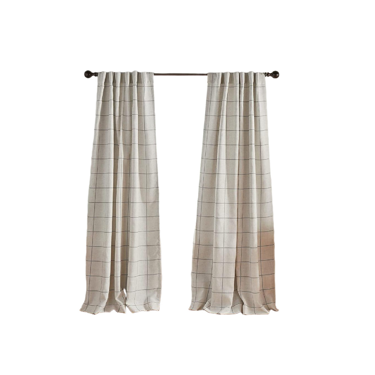 Frifoho Windowpane Plaid Blackout Window Curtain, Living R Window Plaid
