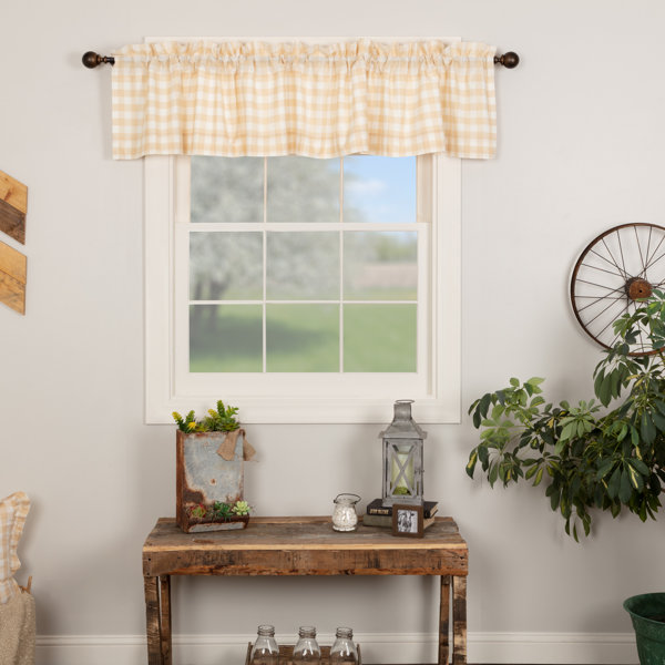 1 Gray Area Loons Rustic Plaid Country Cabin Cotton Lined Valance 60" x 14" 
