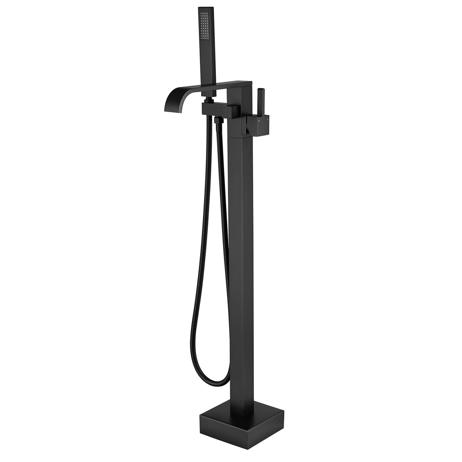 AQGA Matte Black Clawfoot Tub Filler With Hand Shower, Brass Bathroom Brass Freestanding Bathtub