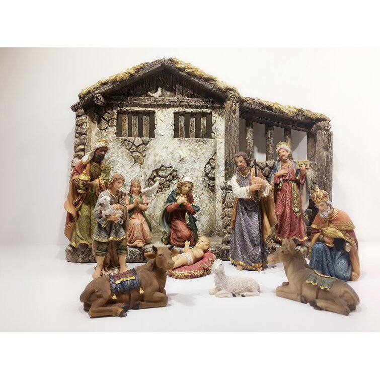 Christmas Nativity Figurine  Series 11 cms BEL023 Mayo - Shepherd Worship with Rod  J.L