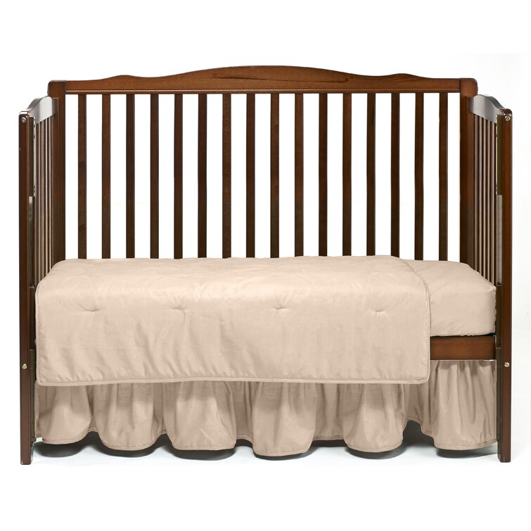 Grey/Blue Baby Doll SBedding olid Reversible Round Crib Curtain Set 
