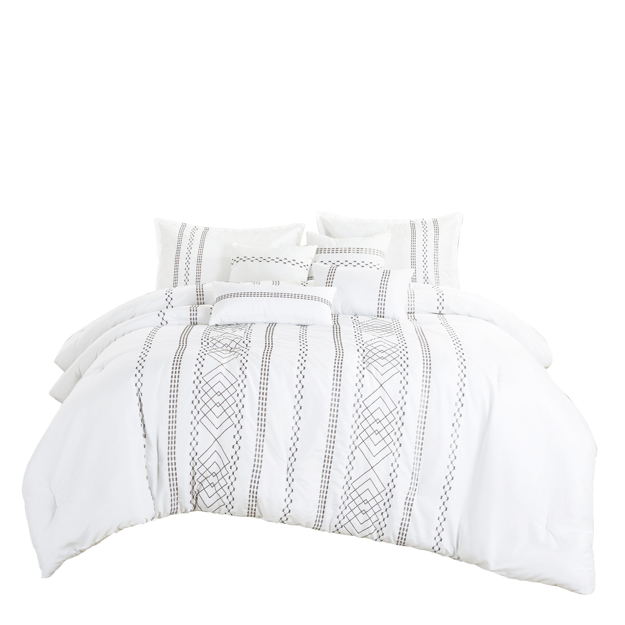 Dakota Fields Flannery White Microfiber 