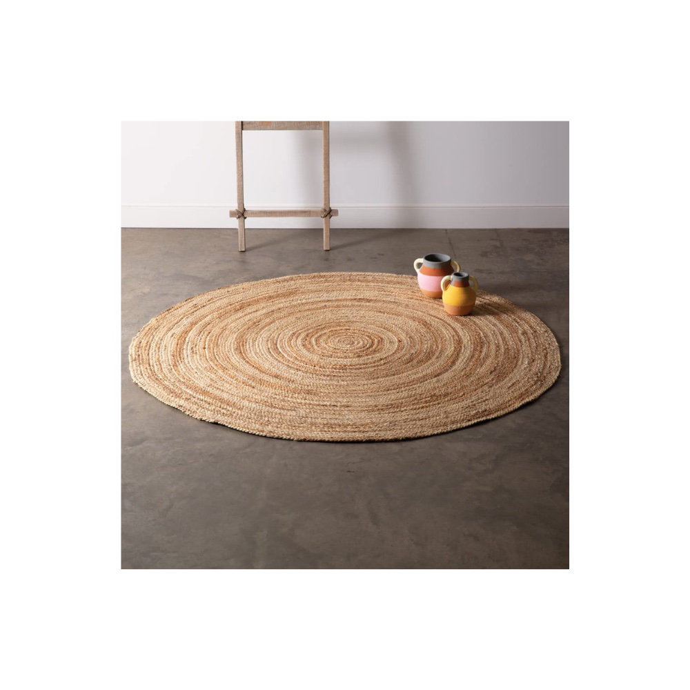 Bayou Breeze Natural And Ivory Swirl Jute Rug Wayfair