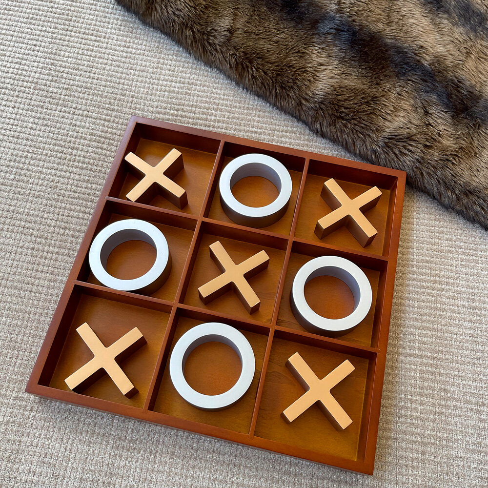 Tic Tac Toe Wood Coffee Tables Family Games to Play and a Classic Game Home D... 