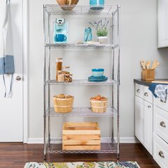 Relaxdays Metal Shelving Unit Kitchen Bathroom and More 4 Shelves H 120 x W 56 x D 34 cm 30 kg Capacity Kitchen Shelf Silver 