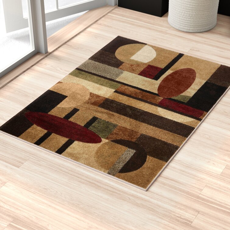 Better Bathrooms Amazing Designer structural soft Rug 'COZY' Polygons geometric triangles brown 