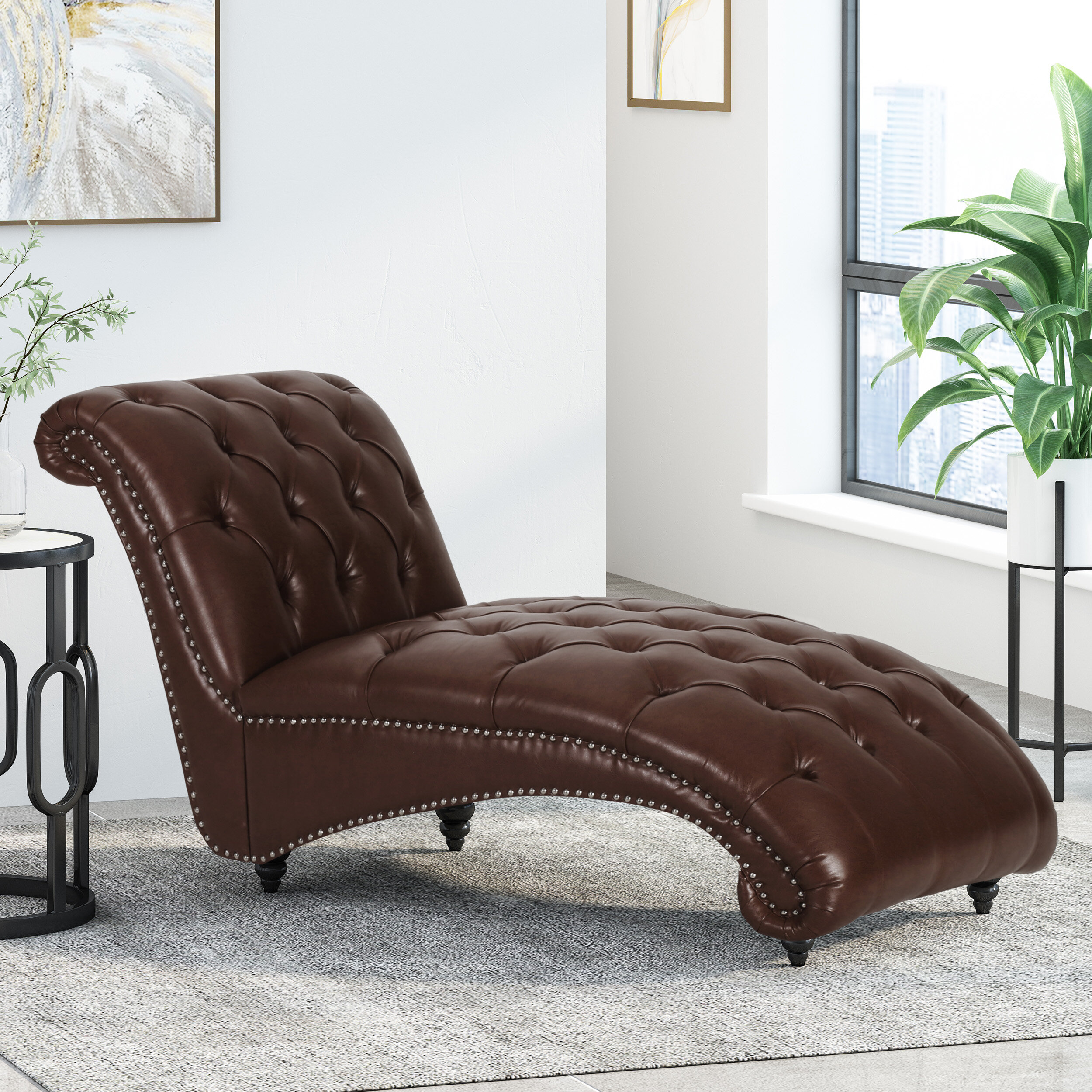 Benzinger Vegan Leather Chaise Lounge