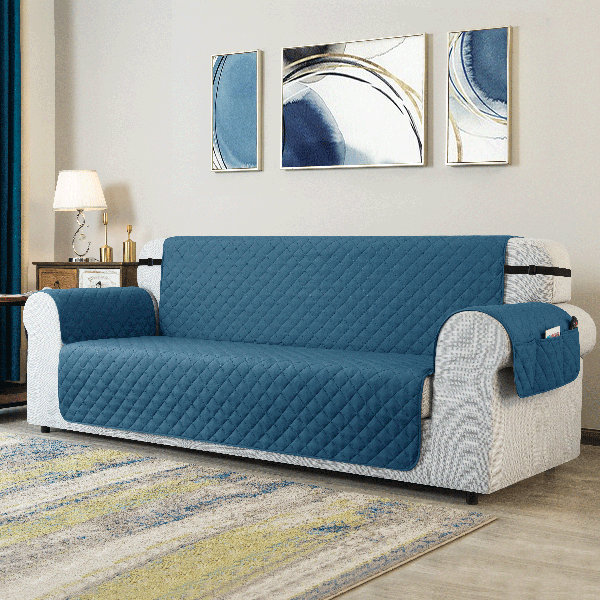 1 Seater,Blue LUOLLOVE Stretch Sofa Cover,95% Polyester 5% Spandex Couch Cover 1-Piece,Pet,Dog,Cat Slipcovers Protector 