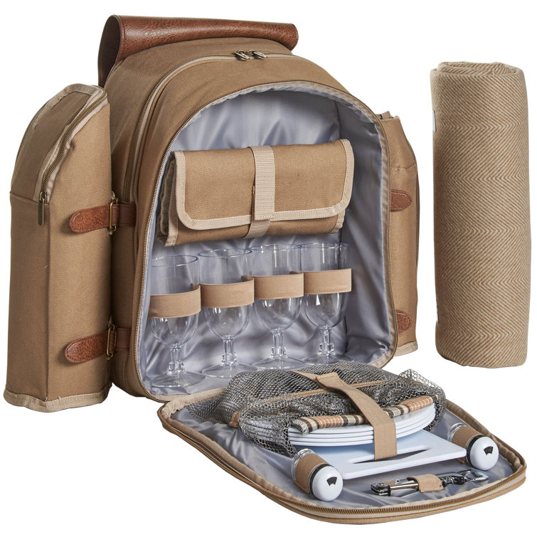 vonshef 4 person roll top picnic backpack