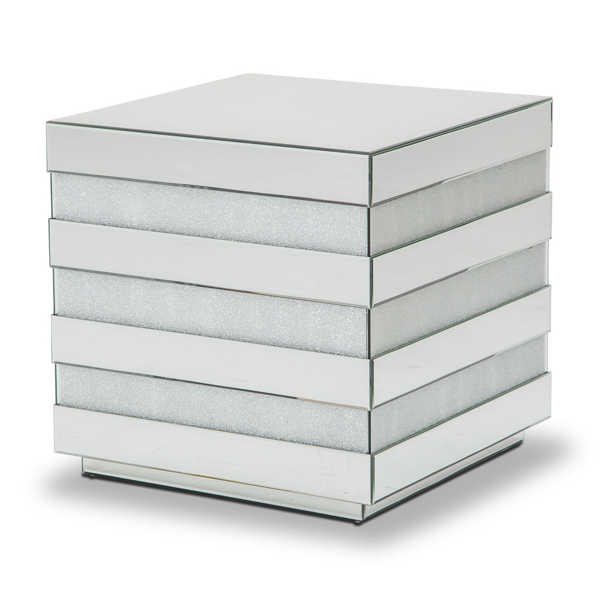 Michael Amini Montreal 23.25'' Tall Glass Block End Table Wayfair