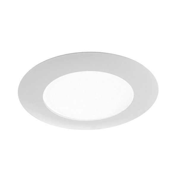 NICOR Lighting 6 In. White Recessed Shower Trim With Lexan