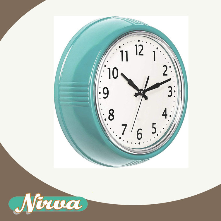 Nirva Vim Retro Wall Clock 9.5 Inch Blue Kitchen 50''S ...