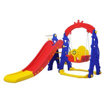 Easy Set Up Baby Kids Playset Game Accessories Activity Center in Indoor & Backyard Blue HTNBO Childrens Slide Indoor Home Multi-Function Combination Folding Toys Baby Slide 