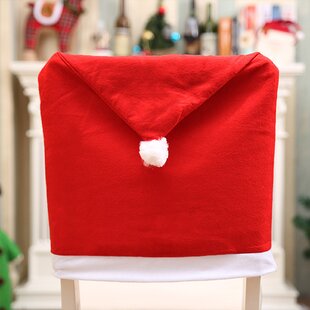 2 X Santa Red Hat Chair Back Cover Christmas Brand New 