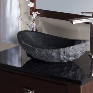 River Stone Wash Vessel Sink Bathroom Faucet Vanity Basin Popup Drain Bowl 11.8" 