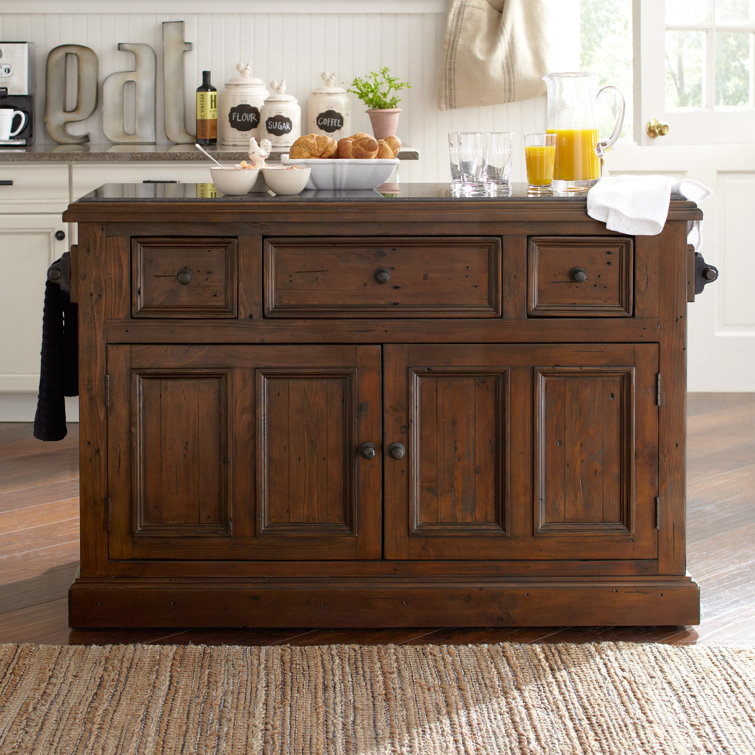 Three Posts™ Eloy 51'' Wide Rolling Kitchen Island with ...