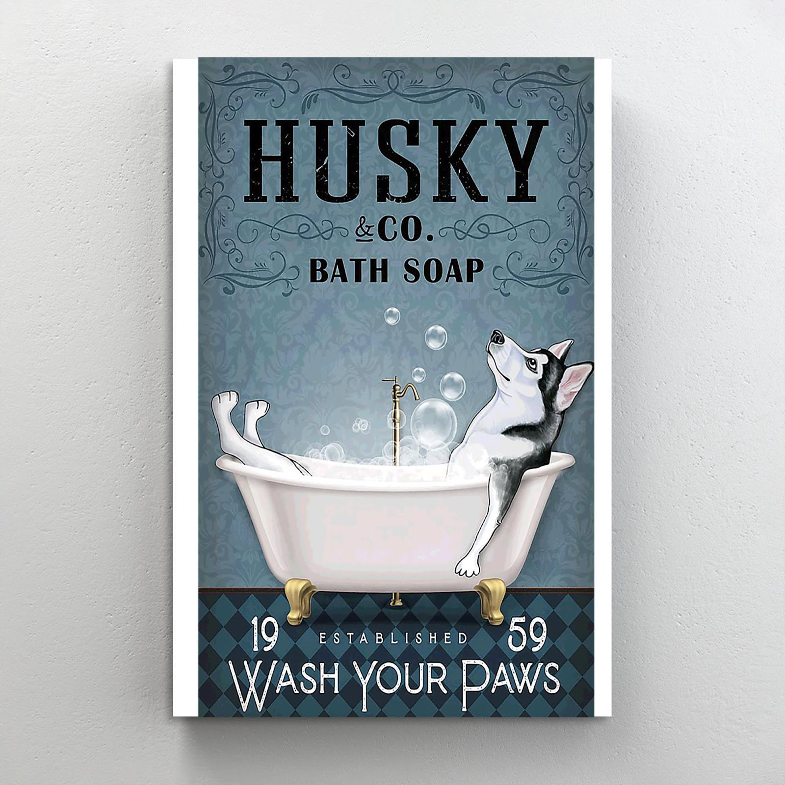 Trinx Husky Dog Bathroom Bathtub Funny Quotes - 1 Piece Husky Dog ...