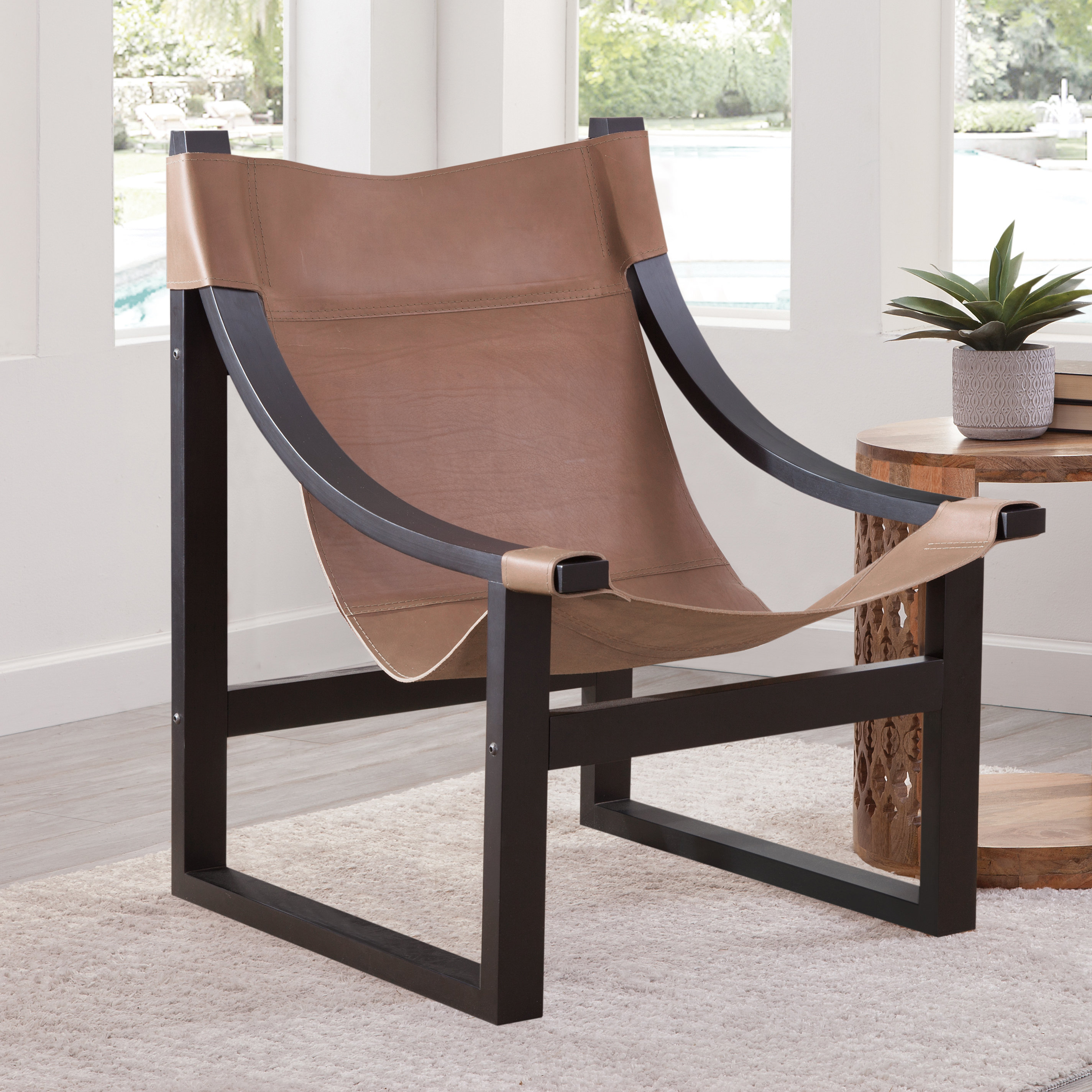 Sand & Stable Terry Leather Side Chair Wayfair