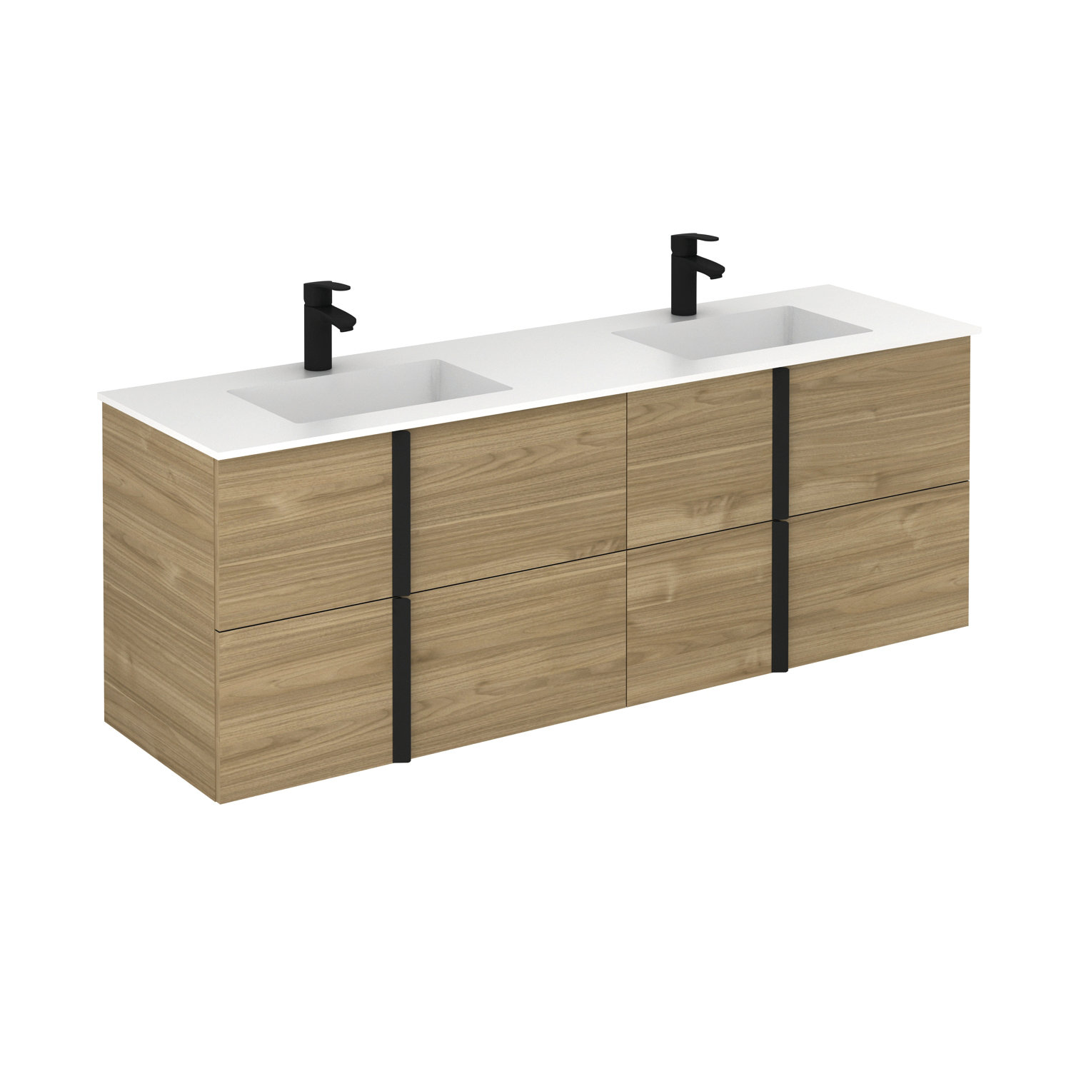 Latitude Run® 48'' Wall Mounted Double Bathroom Vanity with Ceramic