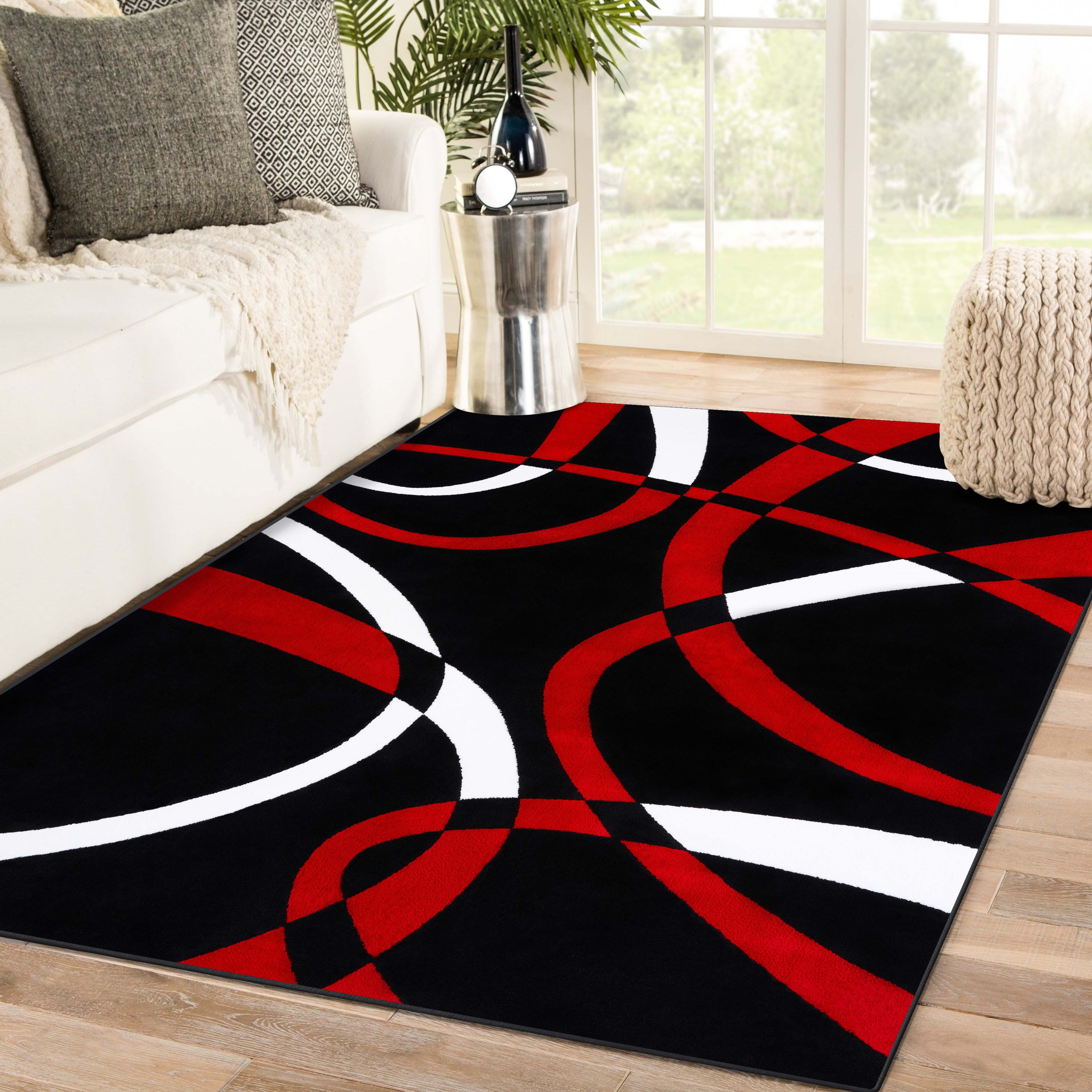 Wrought Studio Fichter Abstract Red Area Rug & Reviews Wayfair