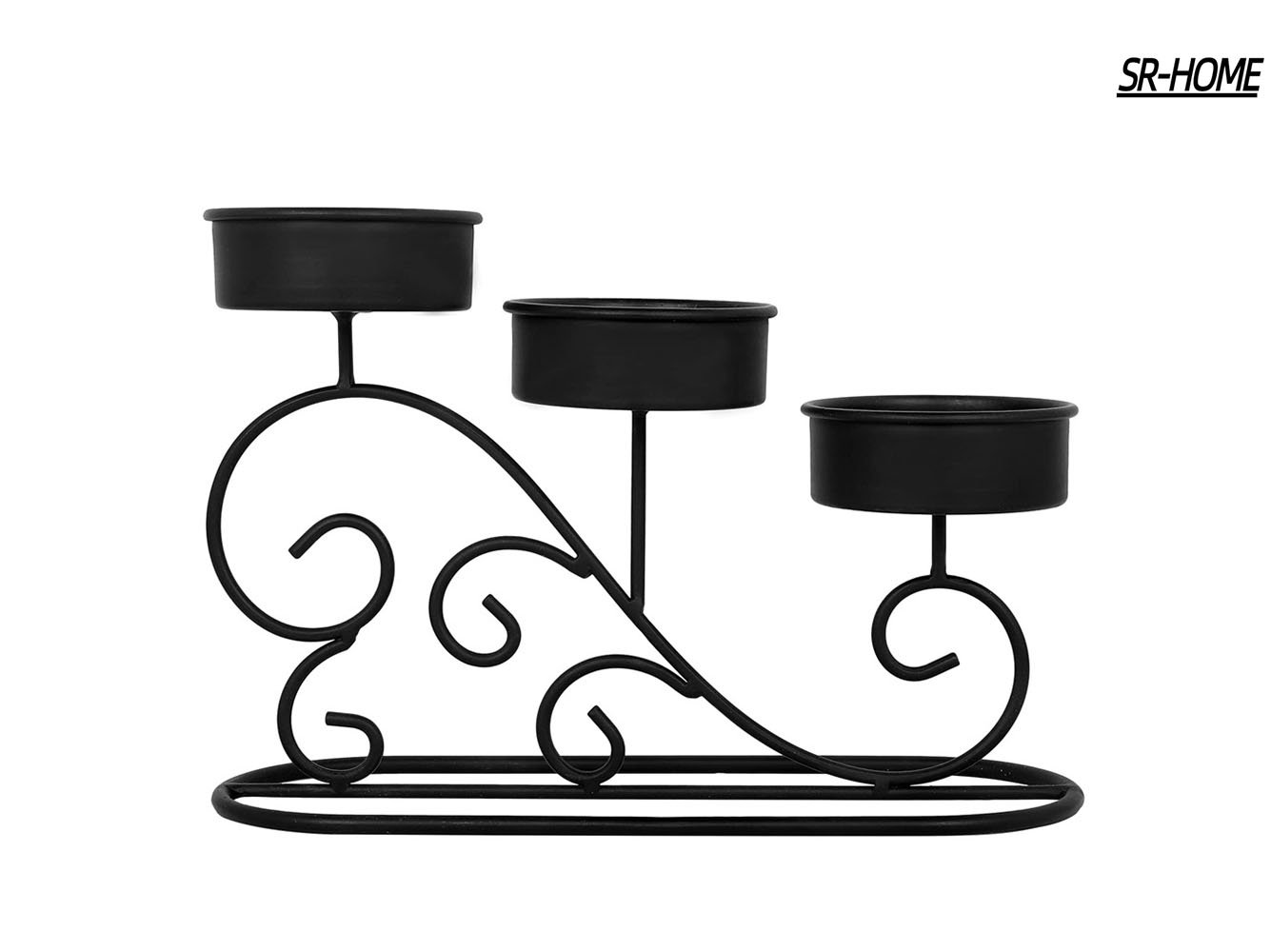 SRHOME Tabletop Tiered Candelabra, Modern Vintage Scrollwork Metal