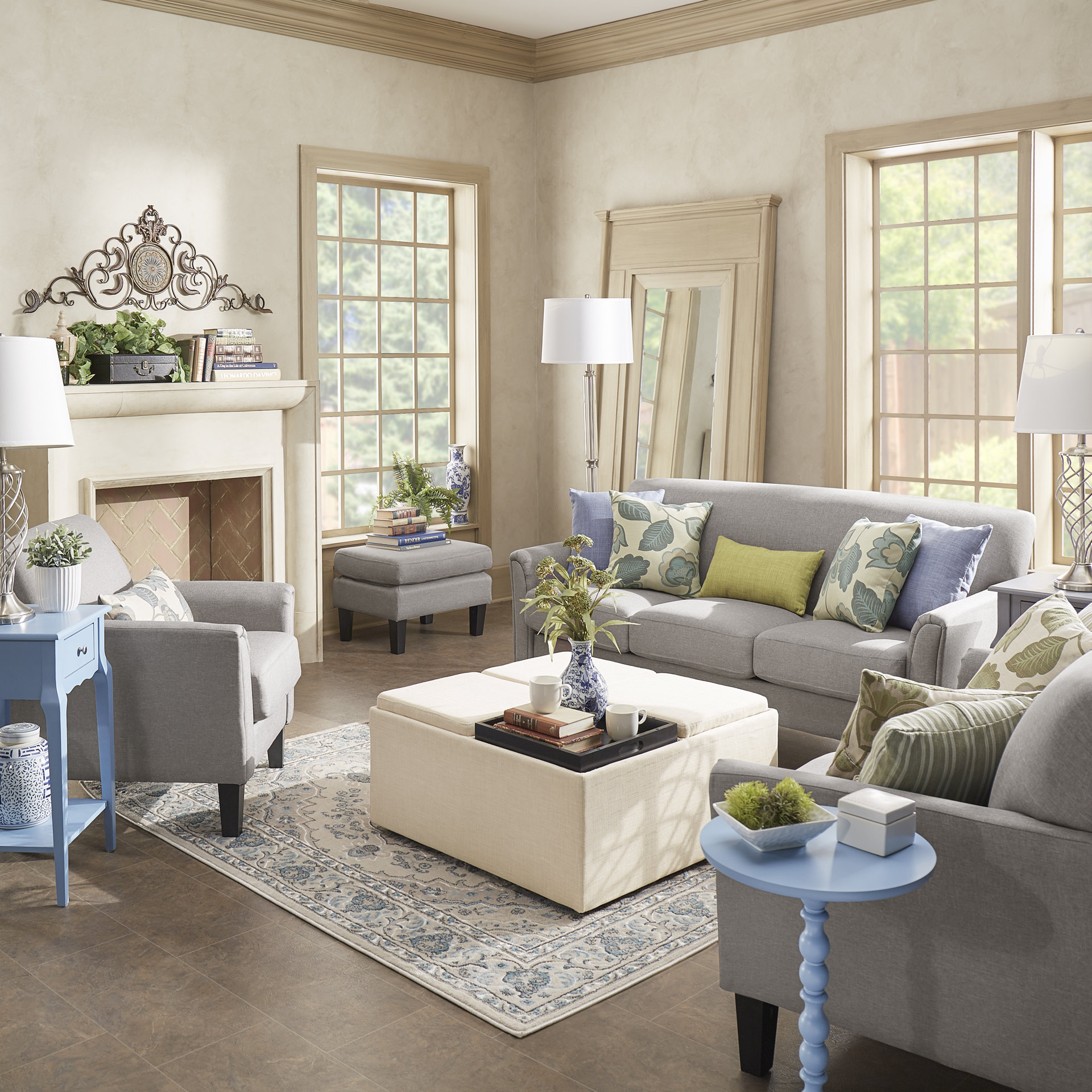 couch and chair living room setup