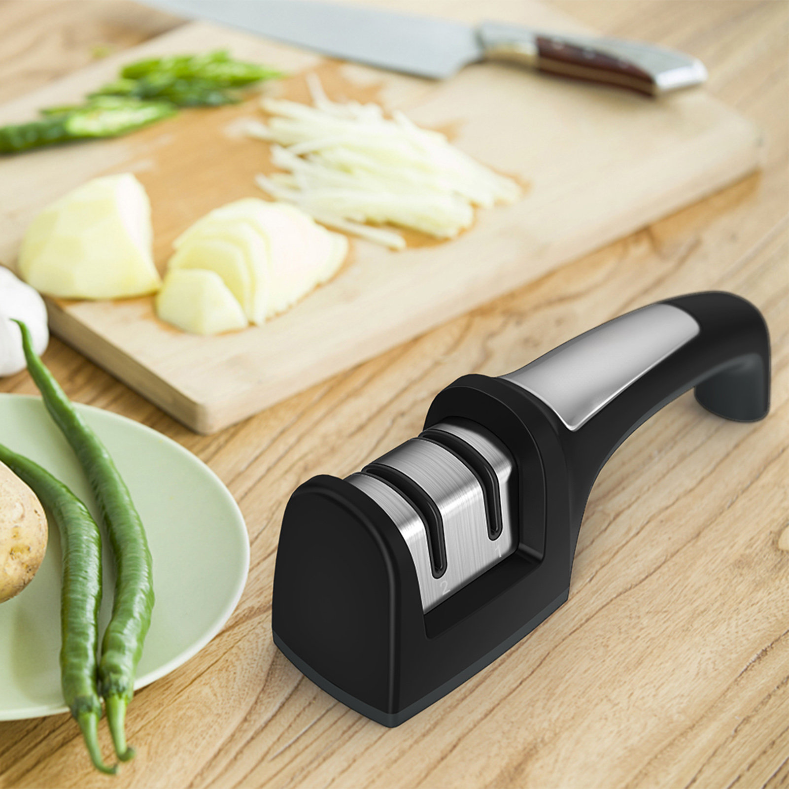 Homgeek Fine/coarse Combination Two Stages Knife Sharpener Fine And