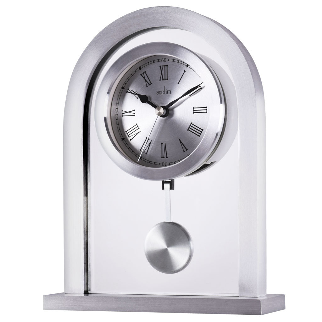 Acctim Analog Metal Quartz Tabletop Clock in Silver Wayfair.co.uk