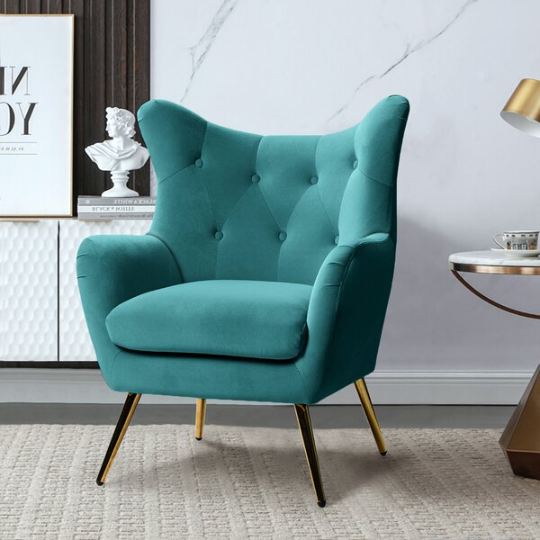 Details about   Turquoize Wing Chair Slipcover Velvet Armchair Chair Slipcovers Ultra Soft Plush 