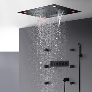 Texas Led Pressure-Balanced Complete Shower System with Rough-in Valve