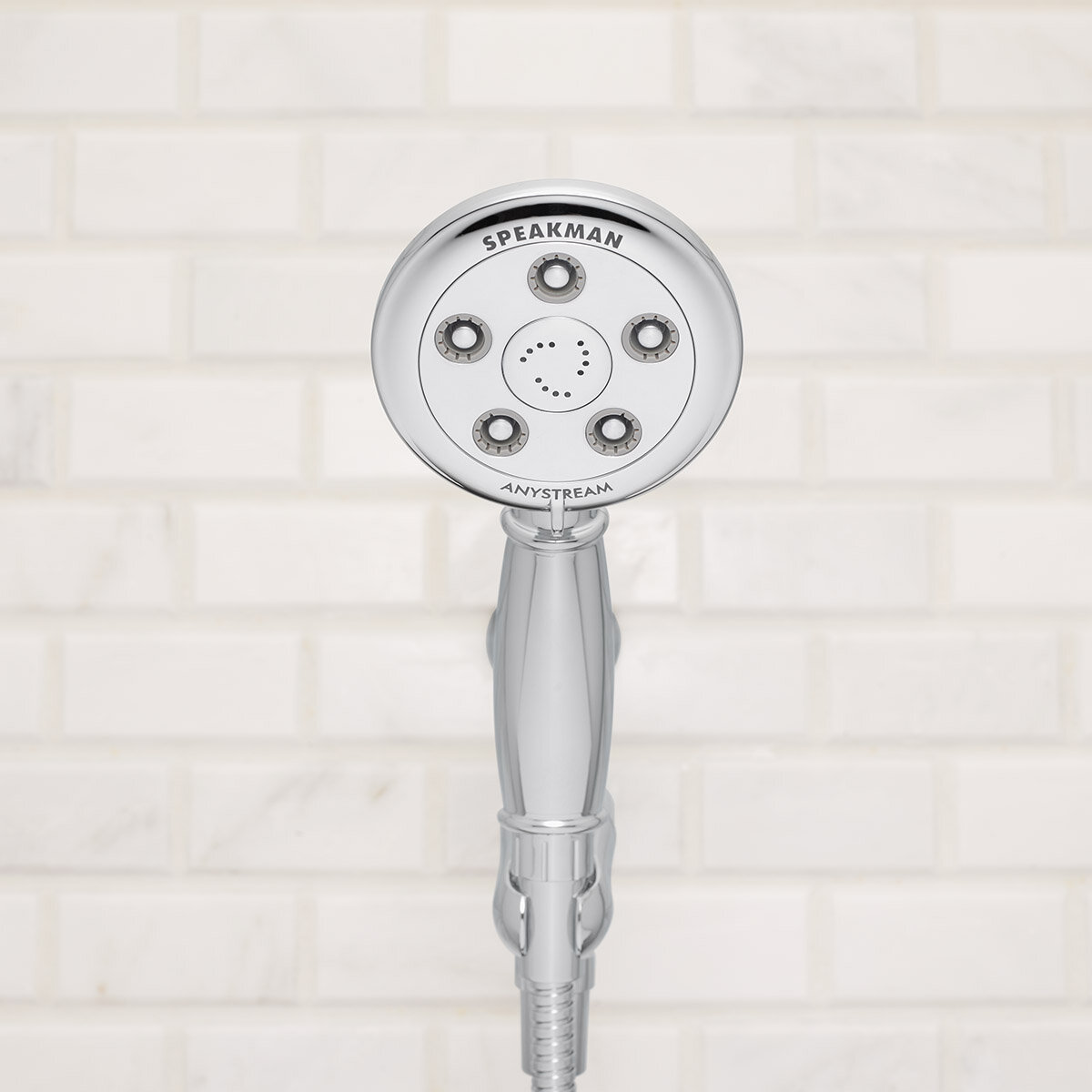 Polished Chrome Speakman VS-3010 Neo Anystream High Pressure Handheld Shower Head with Hose 2.5 GPM