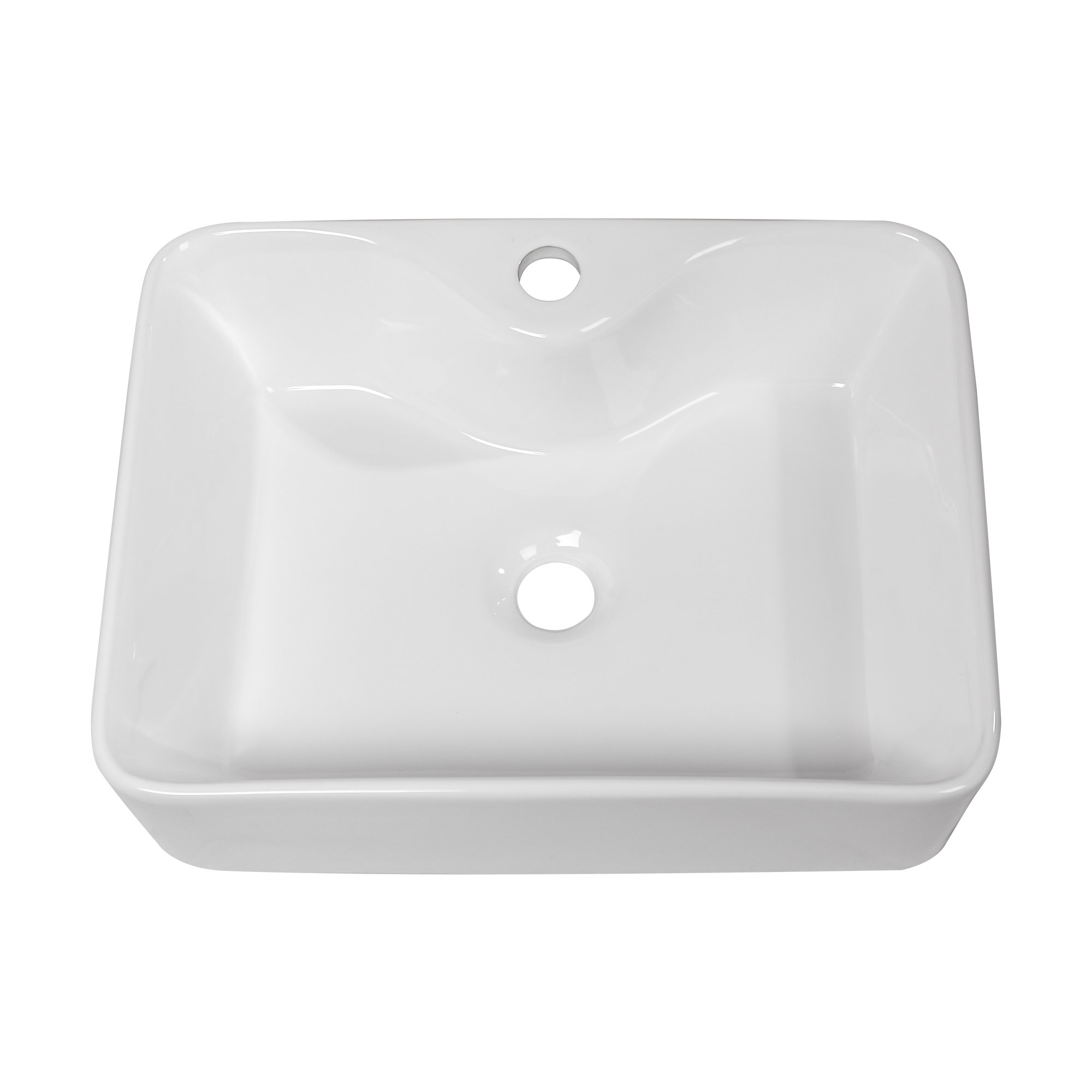 Lordear 15'' White Ceramic Rectangular Vessel Bathroom Sink & Reviews