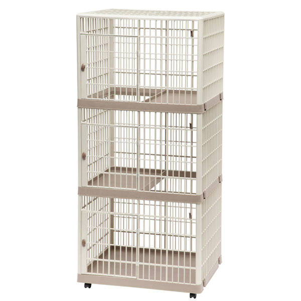 Large 70 Deluxe 3-Tiers Indoor Outdoor Wire Pet Cat Kitten Kitty Cage Condo Crate Kennels Playpen Shelves Enclosure with Wheels 