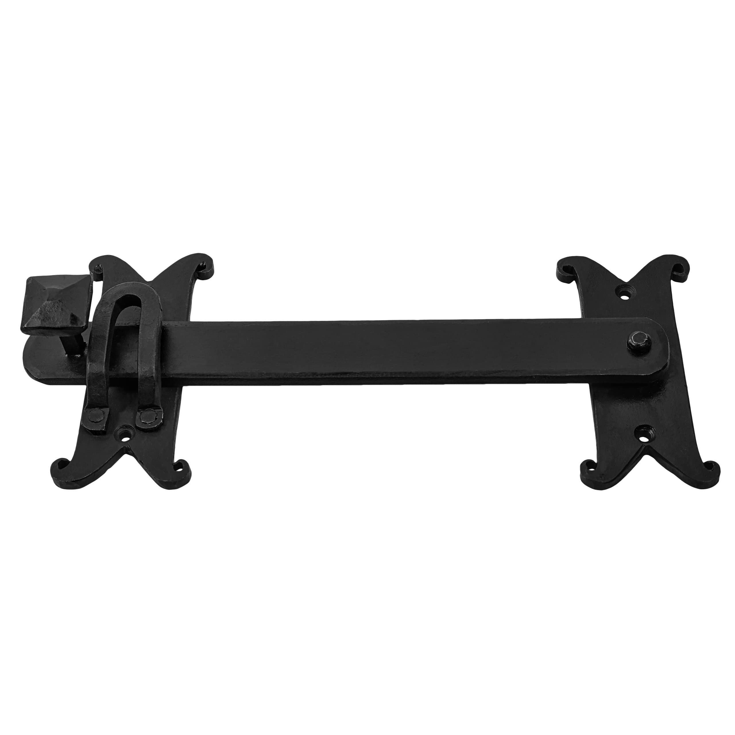 Mystic Colonial Hardware Iron Gate Latch Black Flip Latches, Heavy Duty