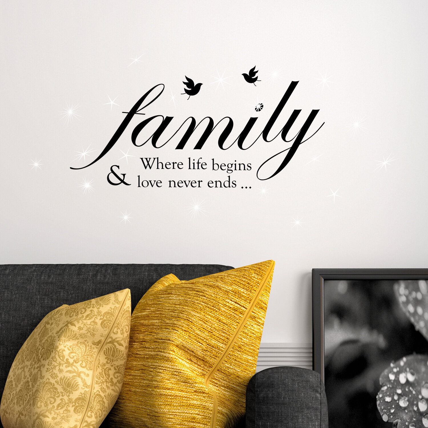 East Urban Home Family Quotes and Swarovski Crystals Wall Sticker & Reviews  | Wayfair.co.uk
