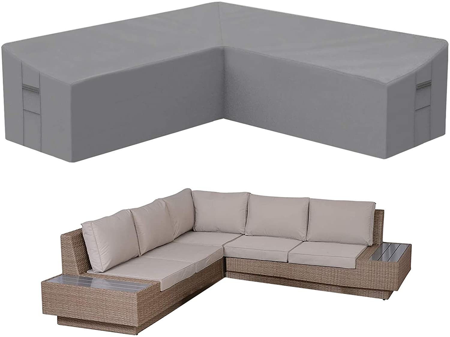 L Shape Furniture Set Cover Outdoor Garden Patio Corner Sofa Waterproof Protect 