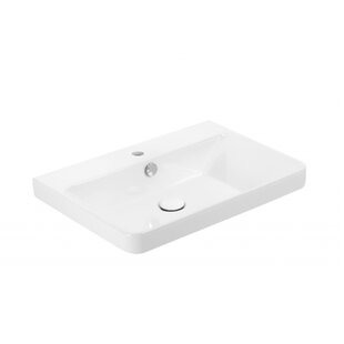 Luxury White Ceramic Rectangular Drop-in Bathroom Sink with Overflow