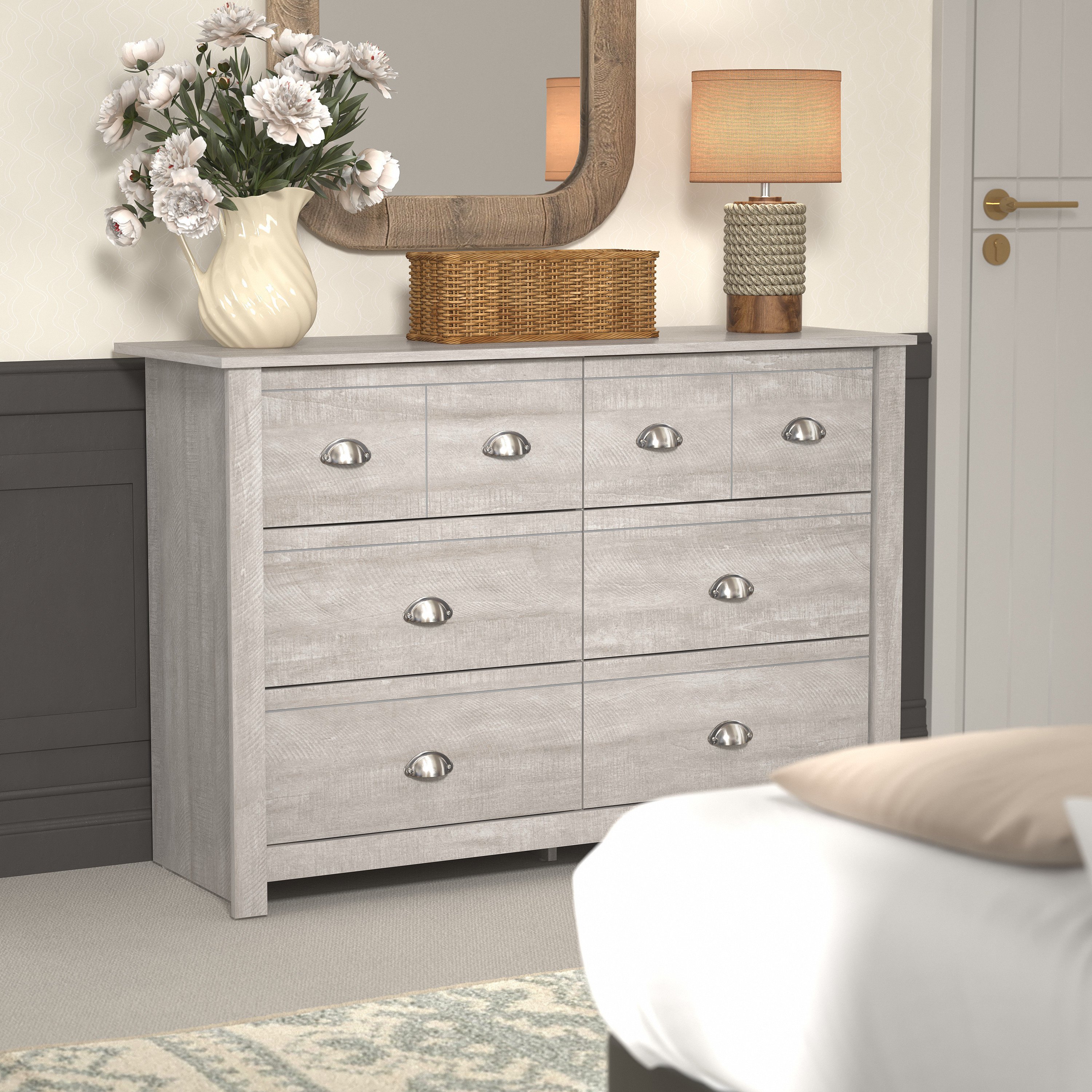 Latitude Run® Bergmundur 6 Drawer 46.45'' W Double Dresser & Reviews |  Wayfair