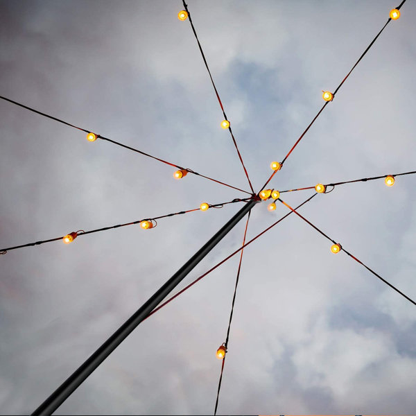 EXCELLO GLOBAL PRODUCTS Two 9 Ft. String Light Poles, Black EGP-LP-ECON - View #3