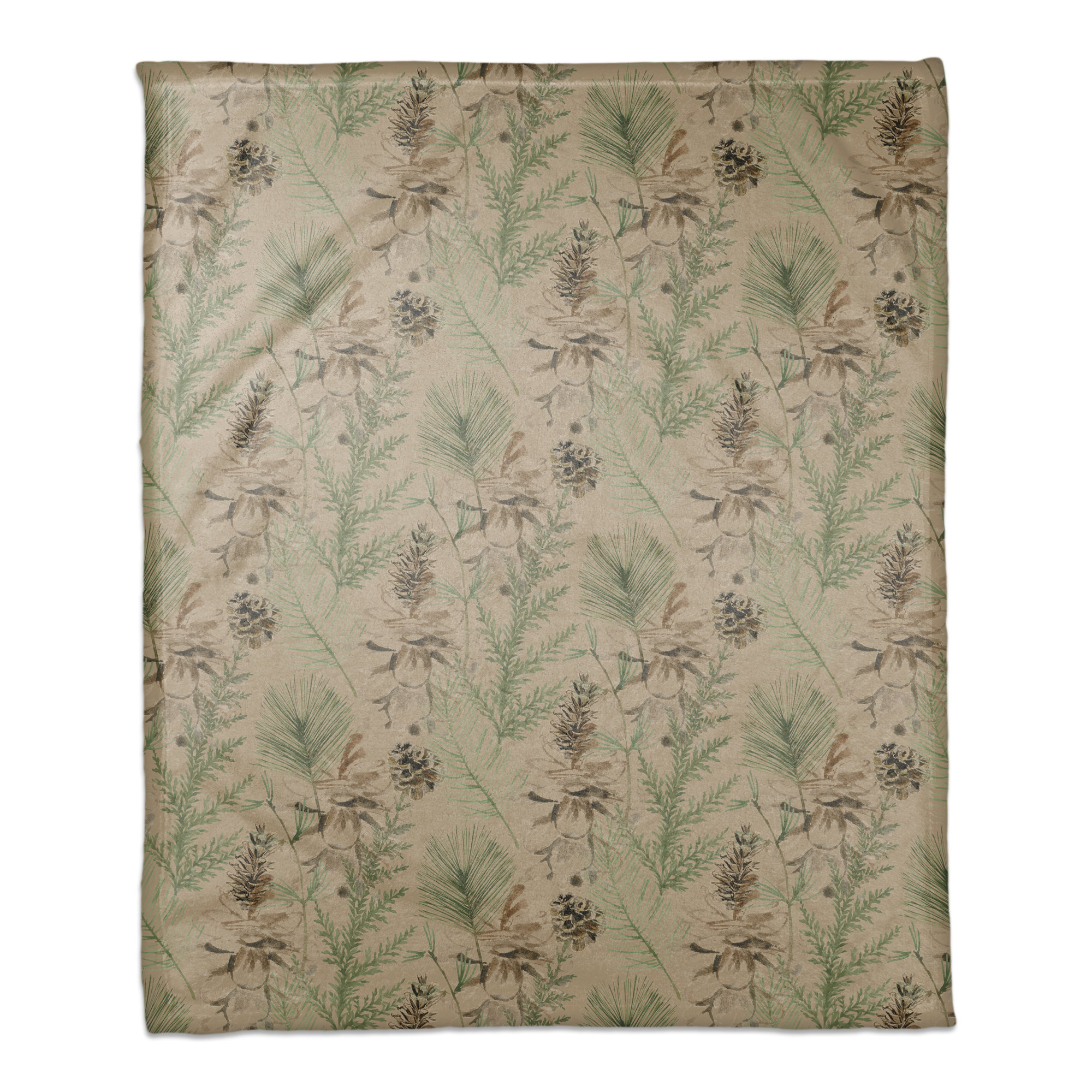 Millwood Pines Weissport Pine Cones and Greenery Fleece Throw Wayfair