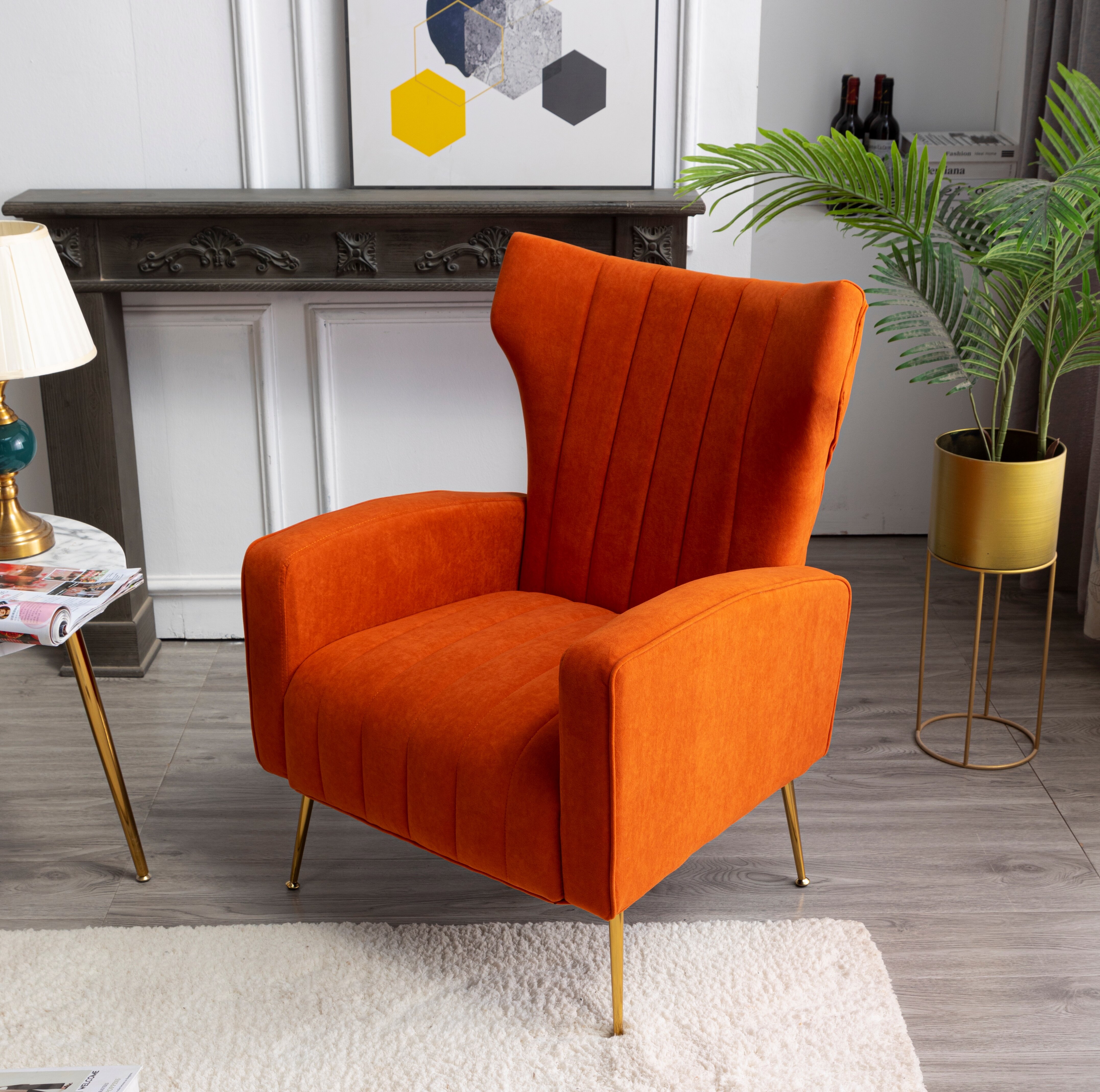 Baden 27.5” Wide Velvet Wingback Chair