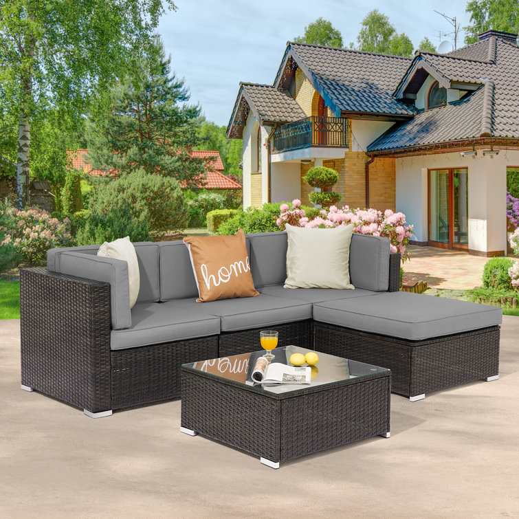 Latitude Run® Geralda Polyethylene (PE) Wicker 5 - Person ...