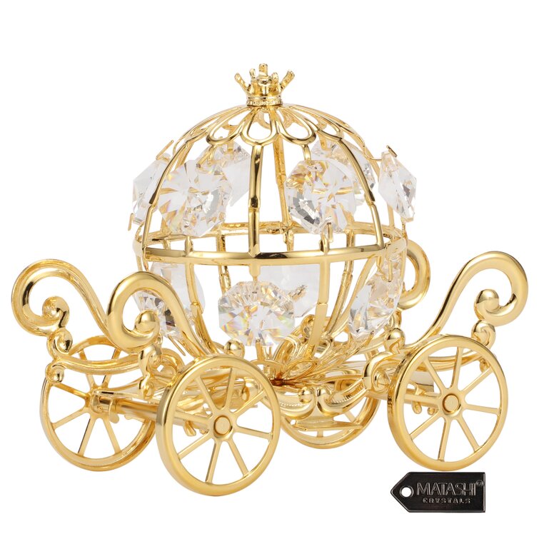 MatashiCrystal 24K Gold Plated Crystal Studded Small Cinderella Pumpkin  Coach Figurine & Reviews | Wayfair