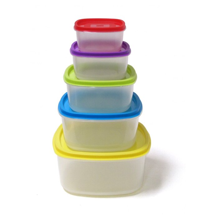 5-Pieces Imperial Home Plastic Container Food Storage Set